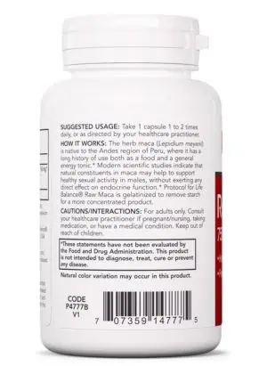 Alternative view of MACA 750mg