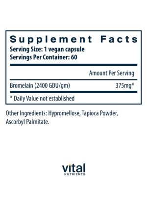 Alternative view of Bromelain High Potency 2400GDU 375mg