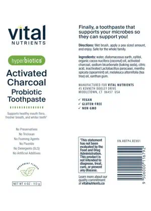 Alternative view of Hyperbiotics Activated Charcoal Probiotic Toothpaste