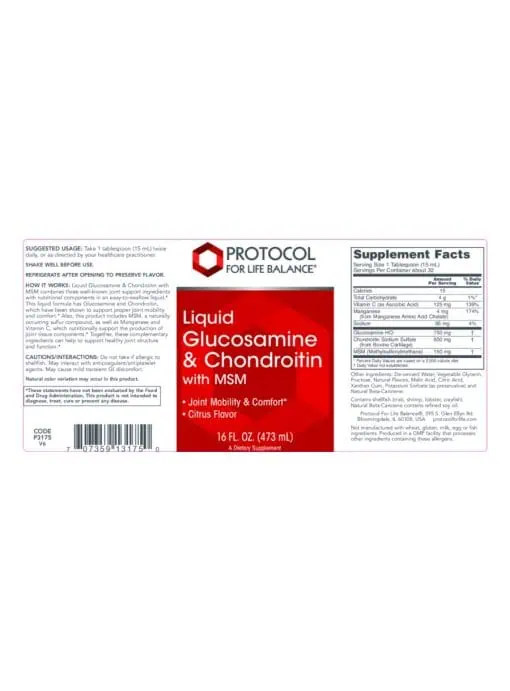 Glucosamine and Chondroitin Liq + MSM - Image 2