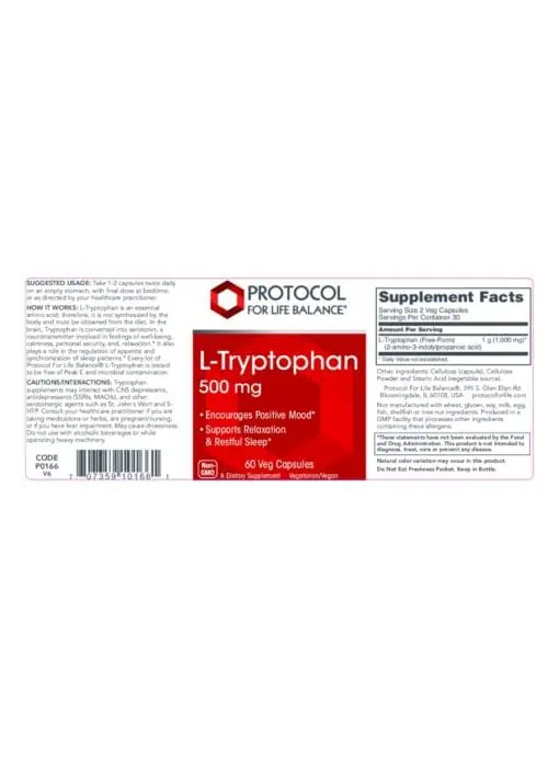 L-Tryptophan 500mg - Image 2