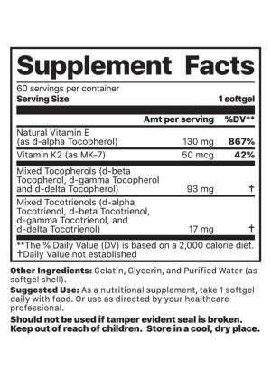 Alternative view of Vitamin K2 + E Complex
