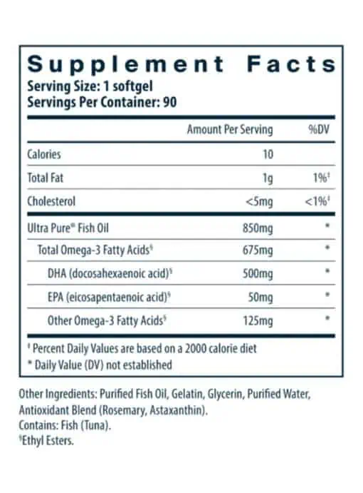 Ultra Pure® Fish Oil 675 High Omega-3 DHA - Image 3