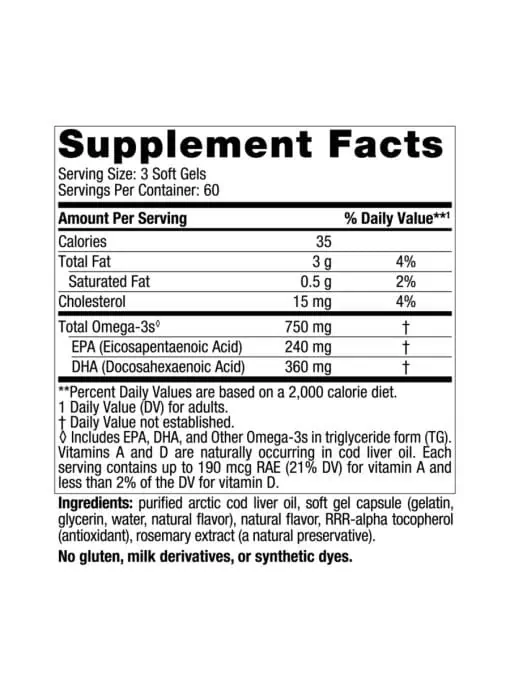 Arctic Cod Liver Oil, Lemon - Image 3