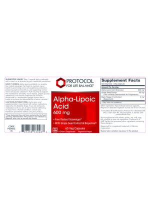 Alternative view of Alpha Lipoic Acid 600mg