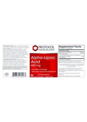 Alternative view of Alpha Lipoic Acid 600mg