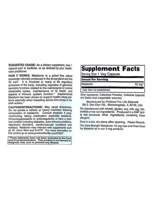 Melatonin 10mg Extra Strength - Image 2