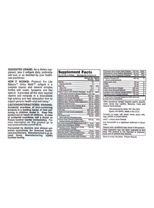 Ortho Multi w/ 400mg Flax Oil - Image 2