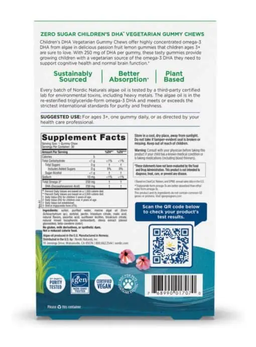 Zero Sugar Children's DHA™ Vegetarian Gummy - Image 2