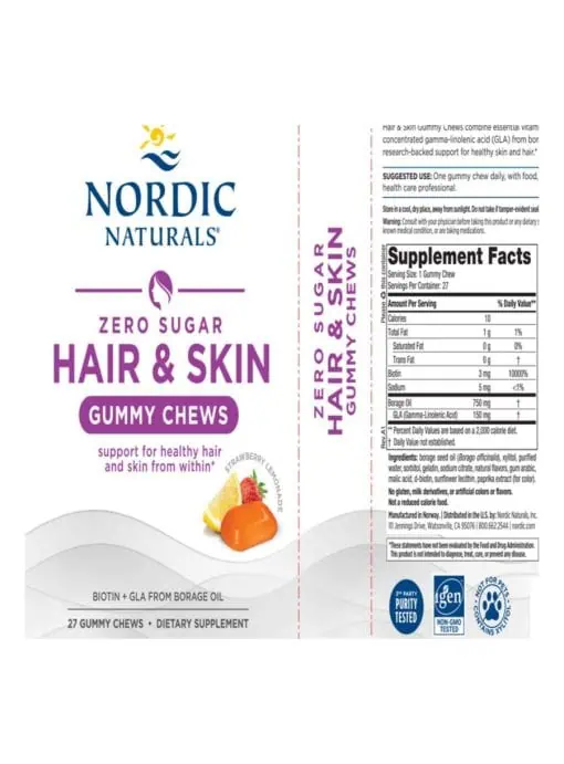 Zero Sugar Hair & Skin Gummy Chews - Image 2