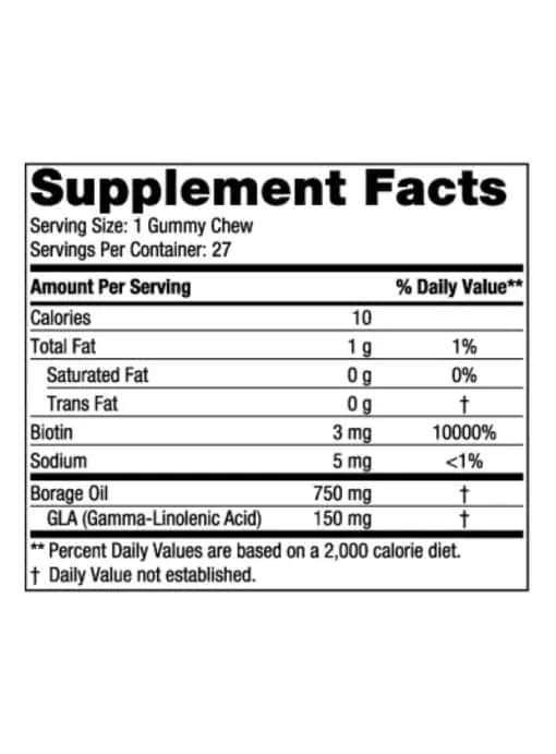 Zero Sugar Hair & Skin Gummy Chews - Image 3