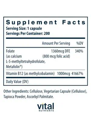 Alternative view of B-12/Methyl Folate 1000mcg/800mcg