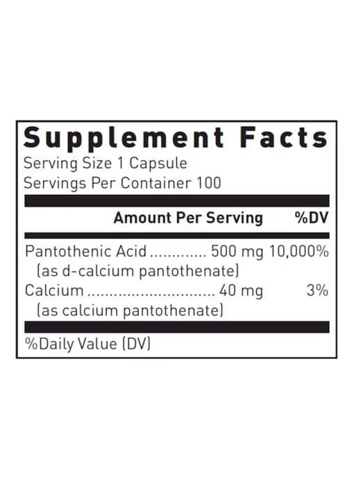 Pantothenic Acid 500mg - Image 3