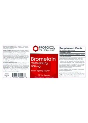 Alternative view of Bromelain 2400 GDU/g 500mg