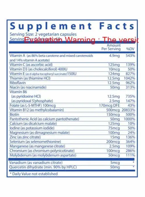 Multi-Nutrients 5 Ultra Antioxidant Formula (Boron, Copper, and Iron Free) - Image 3