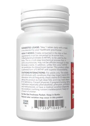 Alternative view of 5-Methyl Folate 1,000mcg