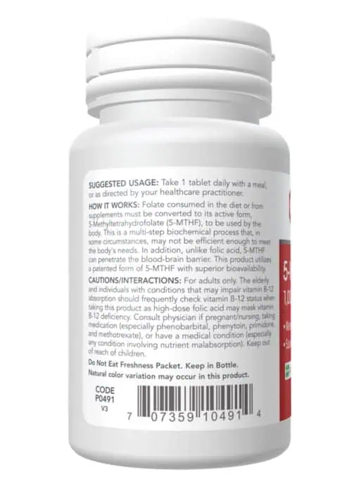 5-Methyl Folate 1,000mcg - Image 2