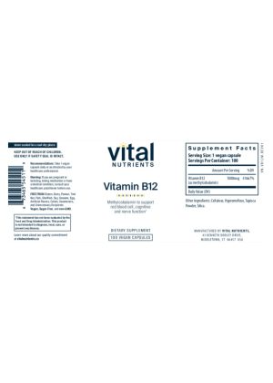 Alternative view of Vitamin B12 (as methylcobalamin) 1000mcg