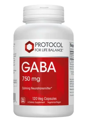 Protocol For Life Gaba 750mg -- GABA supplement, relaxation support.