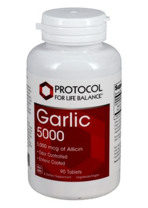 Protocol For Life Garlic 5000 -- garlic supplement, odor controlled garlic.