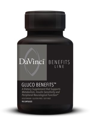 DaVinci Labs Gluco Benefits -- metabolic health, insulin sensitivity.