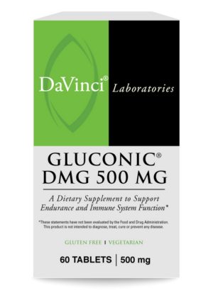 DaVinci Labs Gluconic DMG 500mg (chewable) -- immune support, muscle recovery.
