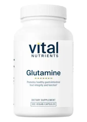 Vital Nutrients Glutamine 3400mg -- amino acid supplement, gut health.