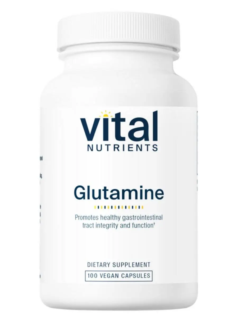 Vital Nutrients Glutamine 3400mg -- amino acid supplement, gut health.
