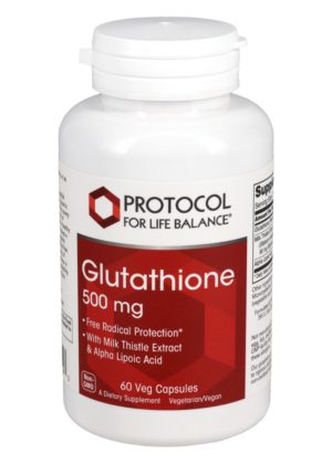 Protocol For Life Glutathione 500mg -- reduced form, free radical protection.
