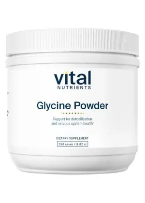Vital Nutrients Glycine Powder 4000mg -- glycine supplement, vegan formulation.
