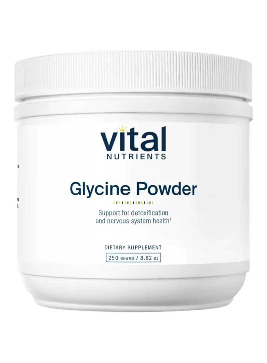 Vital Nutrients Glycine Powder 4000mg -- glycine supplement, vegan formulation.