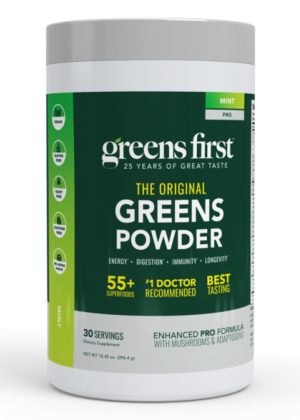 Greens First PRO Mint 30 serv California Only -- antioxidant superfood, pH balance.