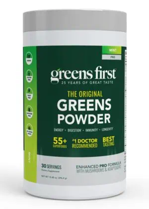 Greens First PRO Mint 30 serv California Only -- antioxidant superfood, pH balance.