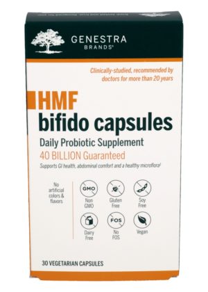 Genestra HMF Bifido Capsules -- probiotic supplement, gut health.