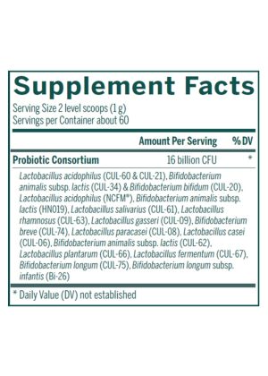 Seroyal/Genestra HMF Multi Strain Powder -- probiotic powder, gut health. - Back