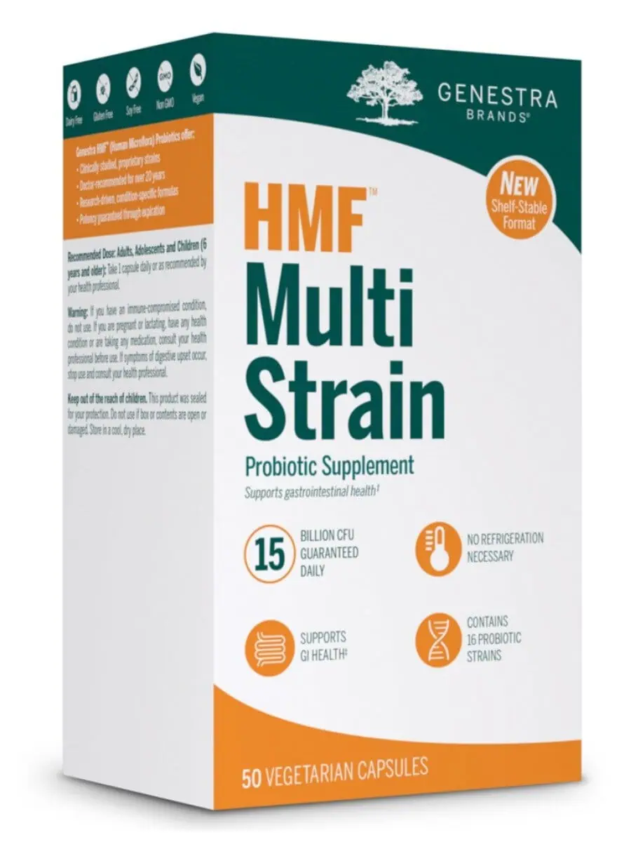 Seroyal/Genestra HMF Multi Strain -- probiotics, gut health.