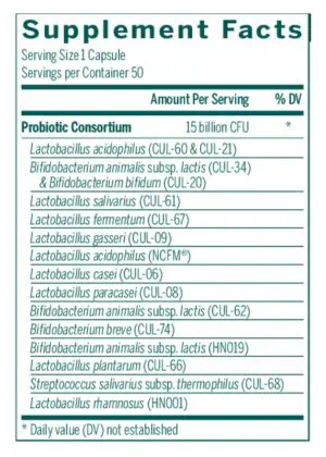 Seroyal/Genestra HMF Multi Strain -- probiotics, gut health. - Back