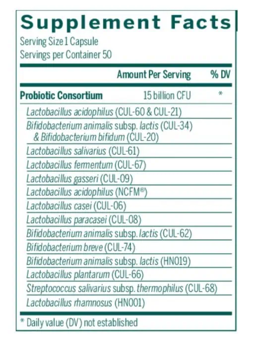 Seroyal/Genestra HMF Multi Strain -- probiotics, gut health. - Back
