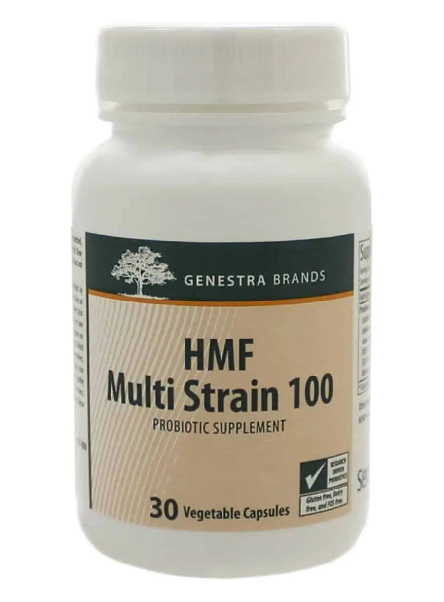 Seroyal/Genestra HMF Multistrain 100 -- probiotic supplement, gut health.