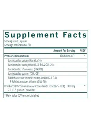 Seroyal/Genestra HMF Women's Daily -- probiotics, cranberry - Back