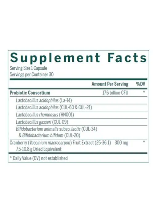 Seroyal/Genestra HMF Women's Daily -- probiotics, cranberry - Back