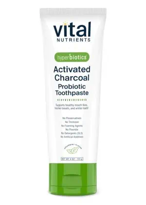Vital Nutrients Hyperbiotics Activated Charcoal Probiotic Toothpaste -- probiotic toothpaste, charcoal