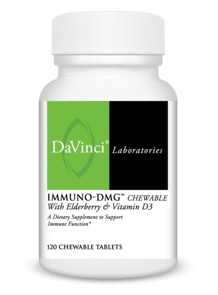 DaVinci Labs Immuno-DMG Chewable with Elderberry and Vitamin D3 -- immune support, chewable supplement.