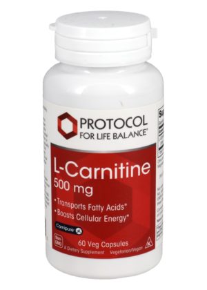 Protocol For Life L-Carnitine 500mg -- amino acid supplement, energy booster.