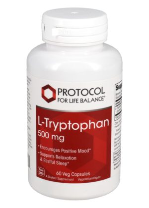Protocol For Life L-Tryptophan 500mg -- relaxation support, mood enhancement.