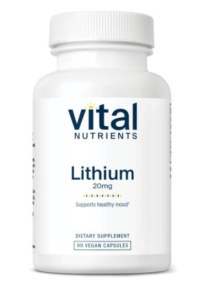 Vital Nutrients Lithium (orotate) 20mg -- lithium supplement, mental health support.