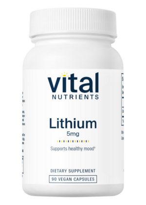 Vital Nutrients Lithium Orotate 5mg -- lithium supplement, vegan formulation.