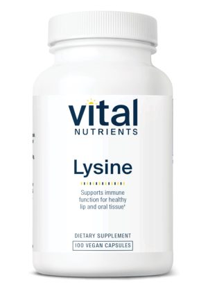 Vital Nutrients Lysine 500mg -- immune support, tissue health.