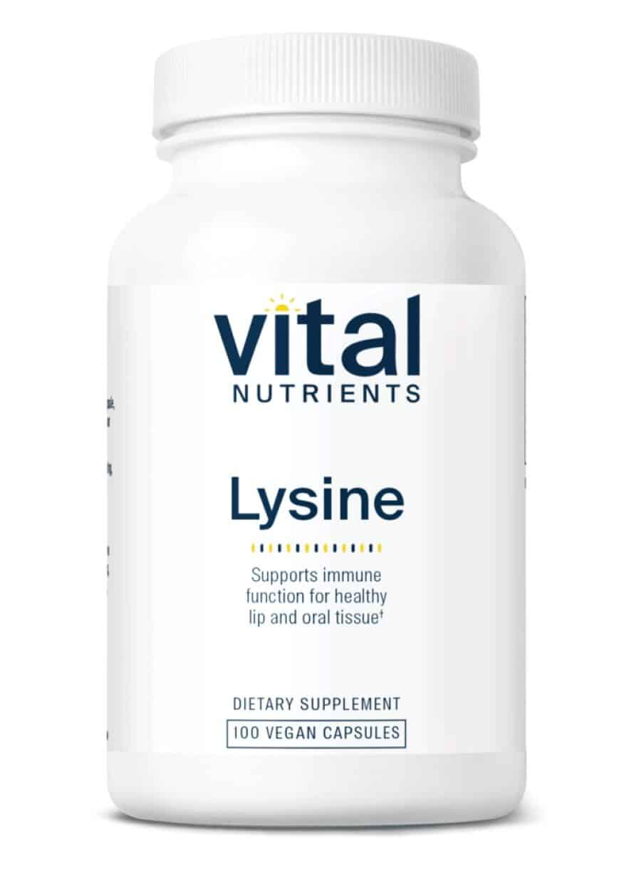 Vital Nutrients Lysine 500mg -- immune support, tissue health.