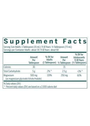 Seroyal/Genestra Magnesium Complex Liquid -- magnesium supplement, mineral support. - Back